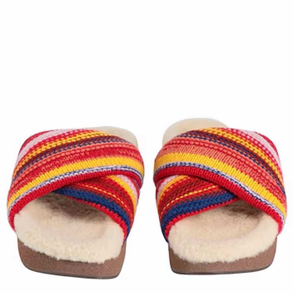 Chloe wavy shearling platform Sandals